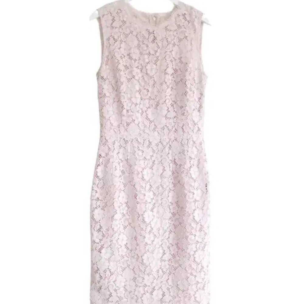 NWT DOLCE & GABBANA Pink Floral Lace Mini Dress